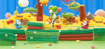 Playing with Poochy in Yoshi's Woolly World