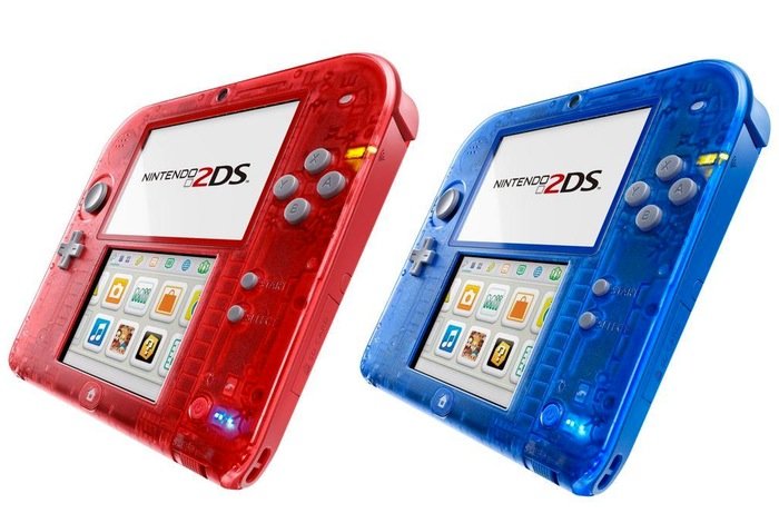 Nintendo 2ds Transparent Red And Nintendo 2ds Transparent Blue Due